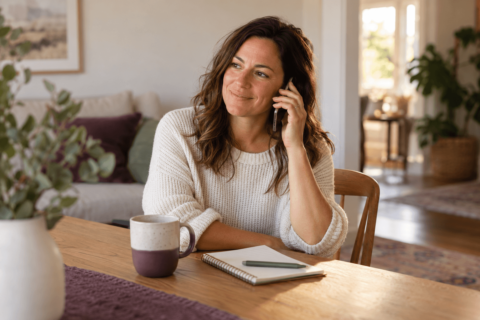 A welcoming phone conversation